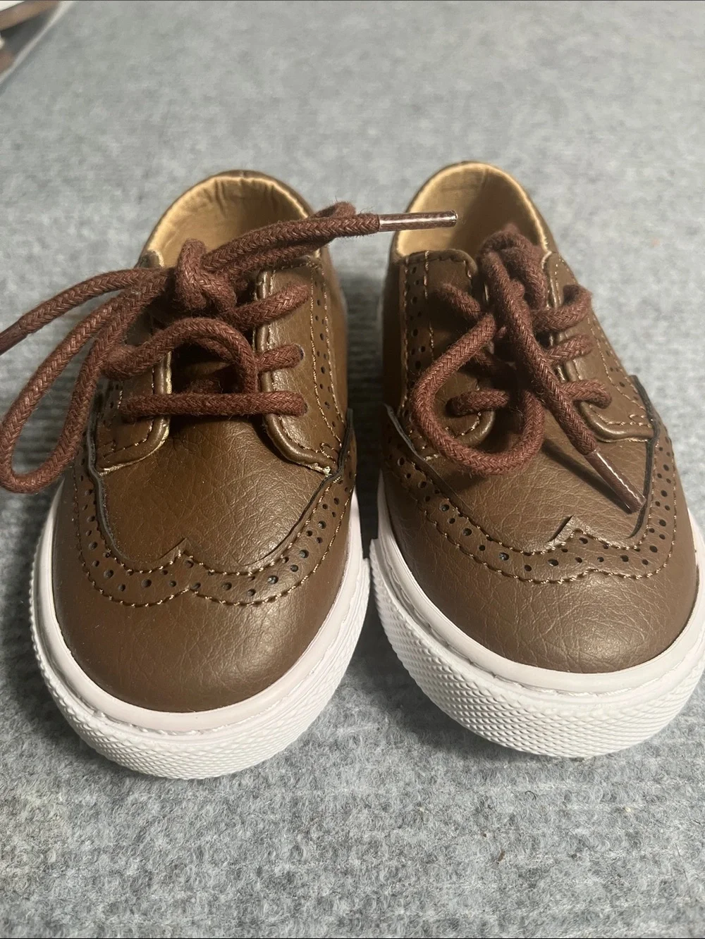 Janie and Jack Brown Brogue-Style Kids Lace-Up Shoes